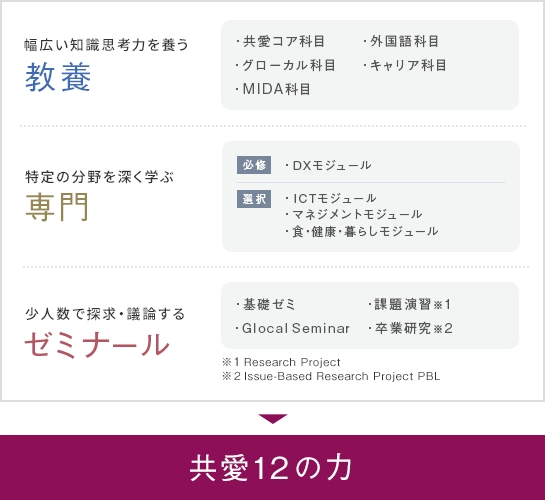 共愛12の力　教養・専門・ゼミナール